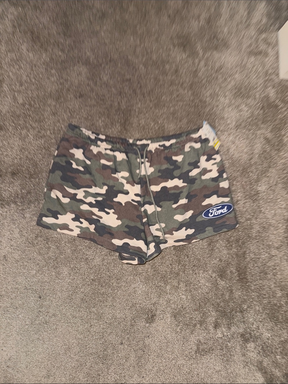 Ford Women's Camo Athletic Shorts in Green, Brown, Black